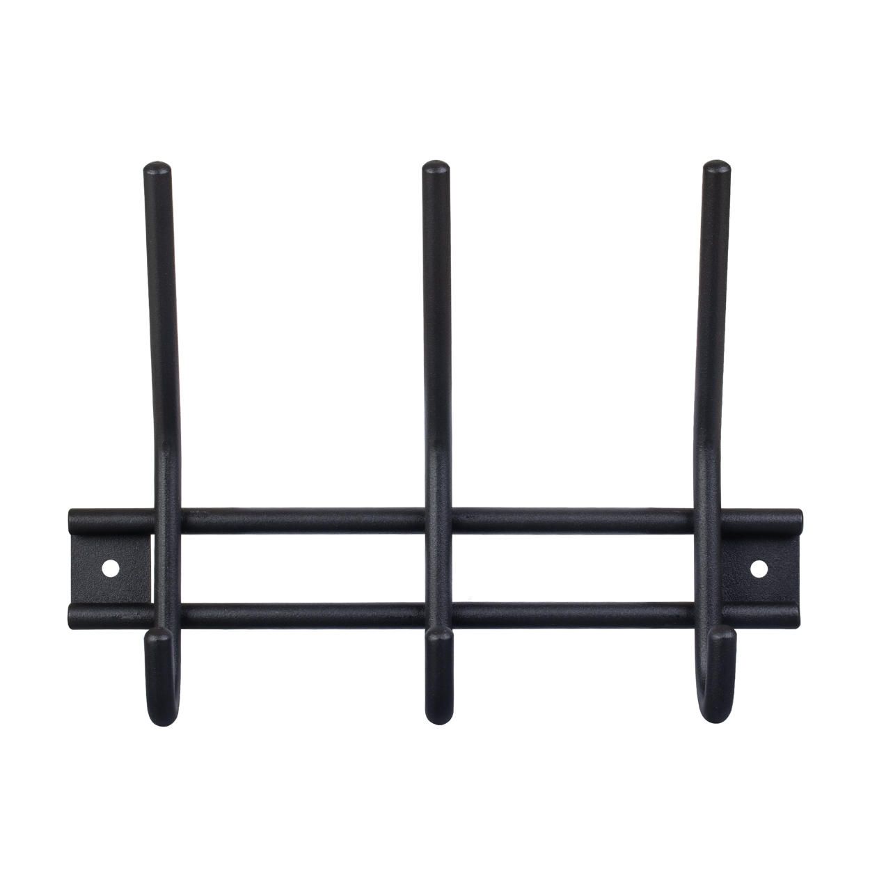 3 Hook Matt Black Hook Rail