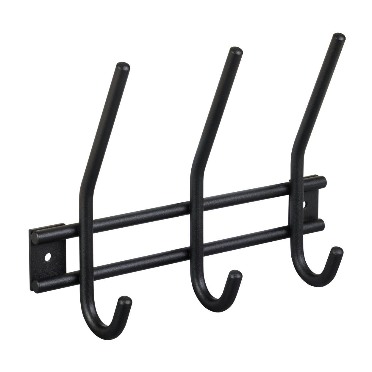 3 Hook Matt Black Hook Rail