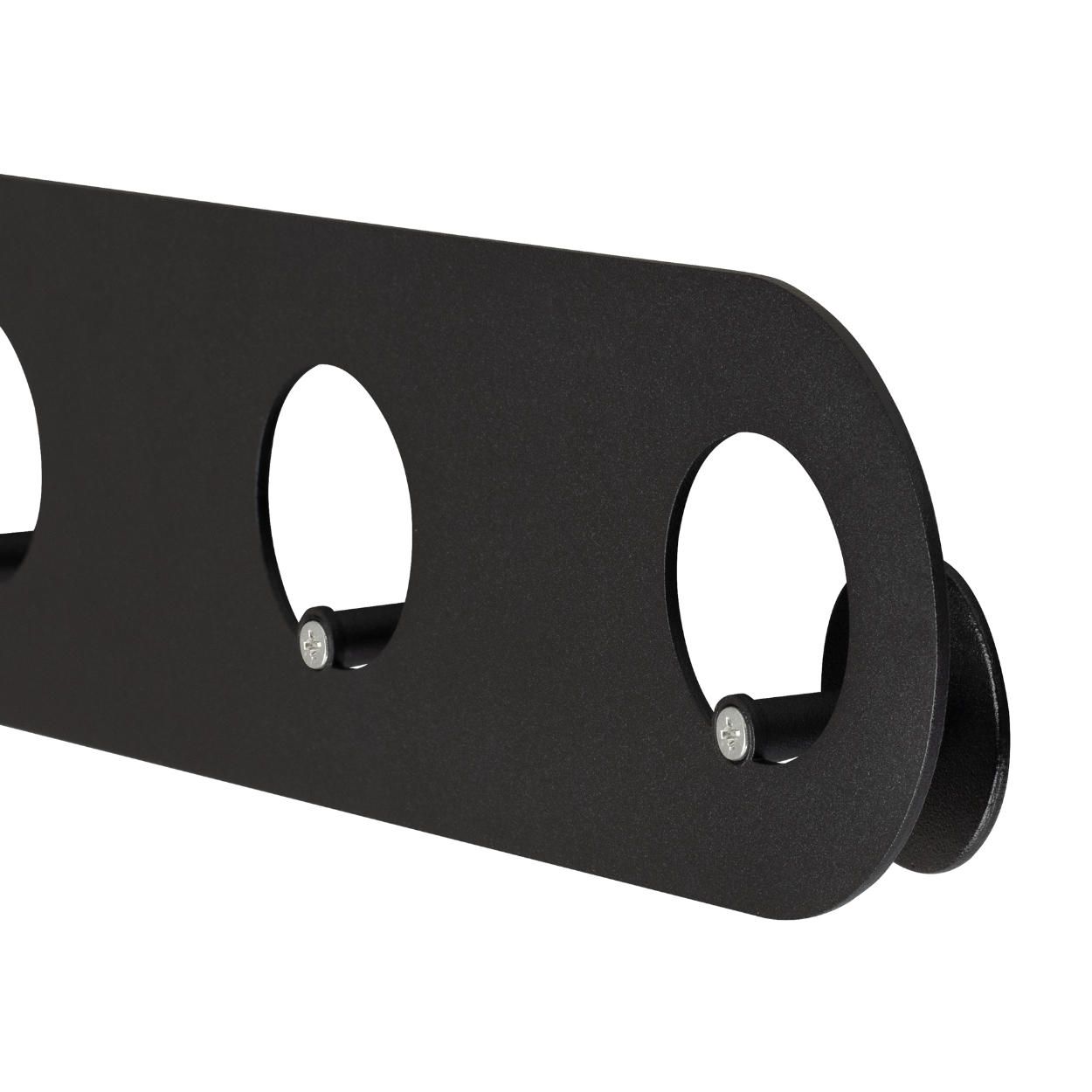 5 Round Hook Rail Matt Black