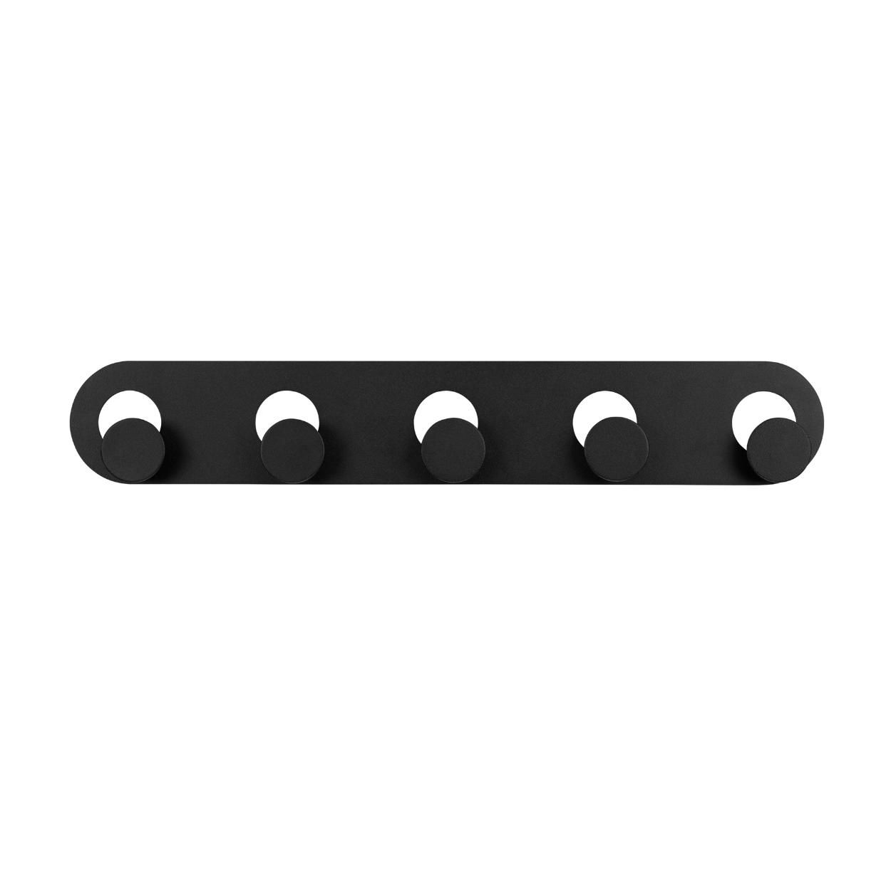 5 Round Hook Rail Matt Black
