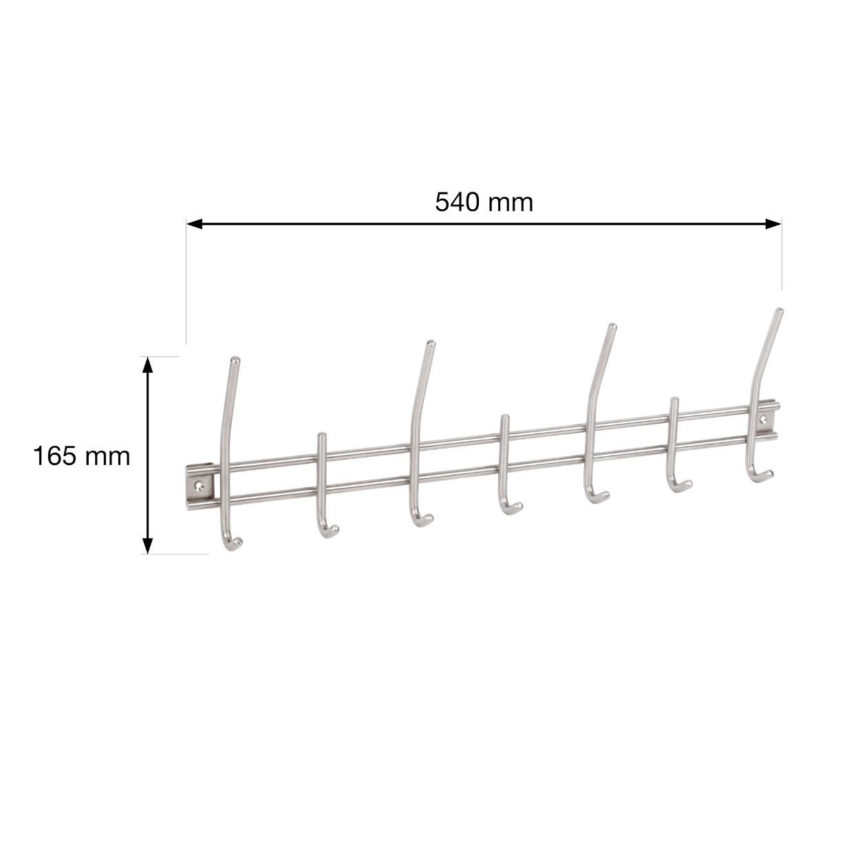 7 Hook Rail Stainless Steel