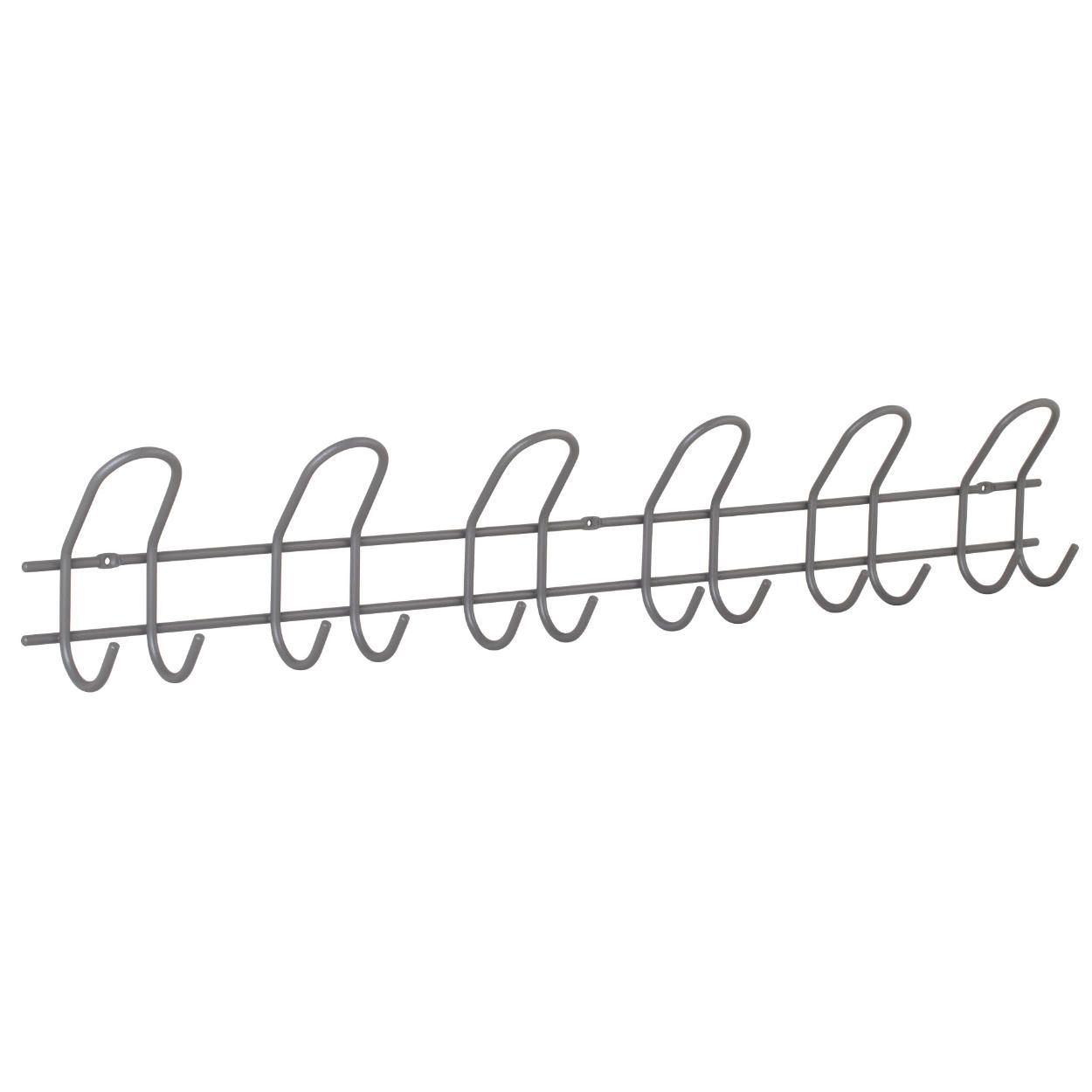 6 Double Hook Rail Grey