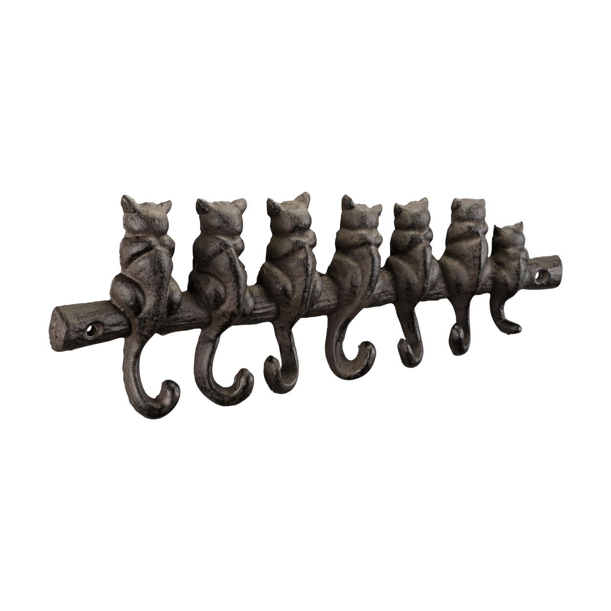 7 Hook Rail Cat Cast Iron