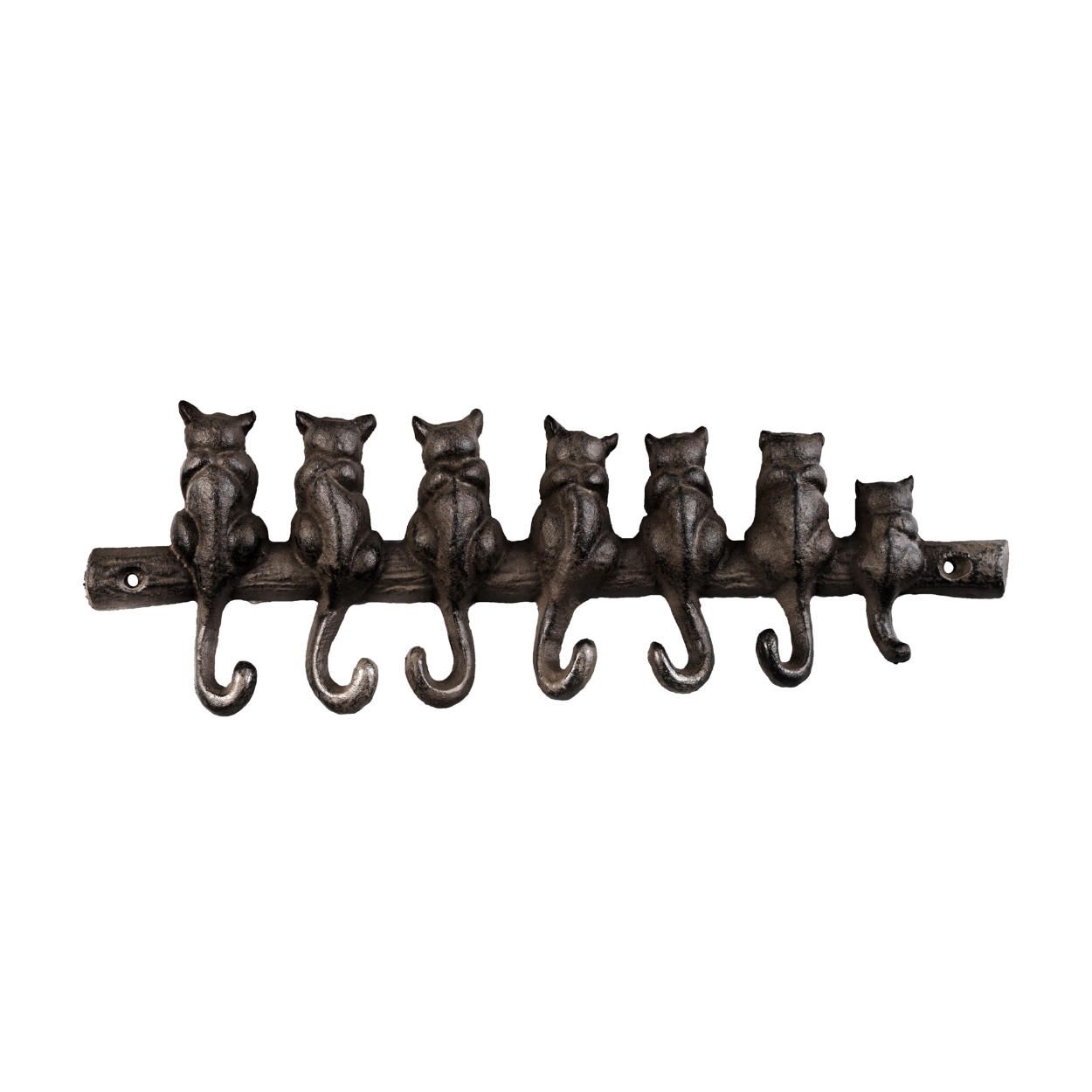 7 Hook Rail Cat Cast Iron