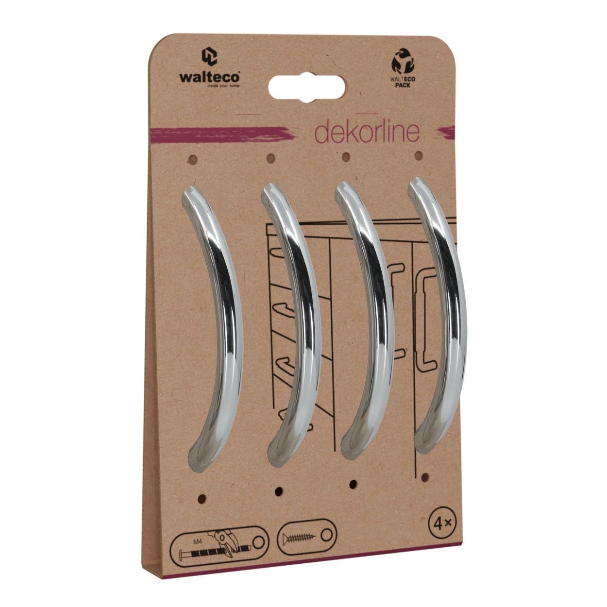 Set of Handles - Chrome 4 Pack