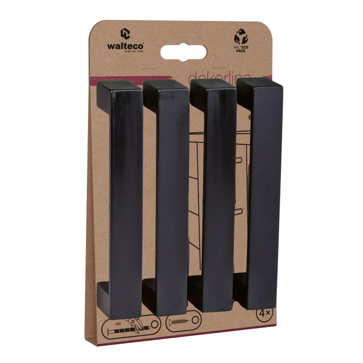 ABS Sets of Handles - Matt Black 4 Pack