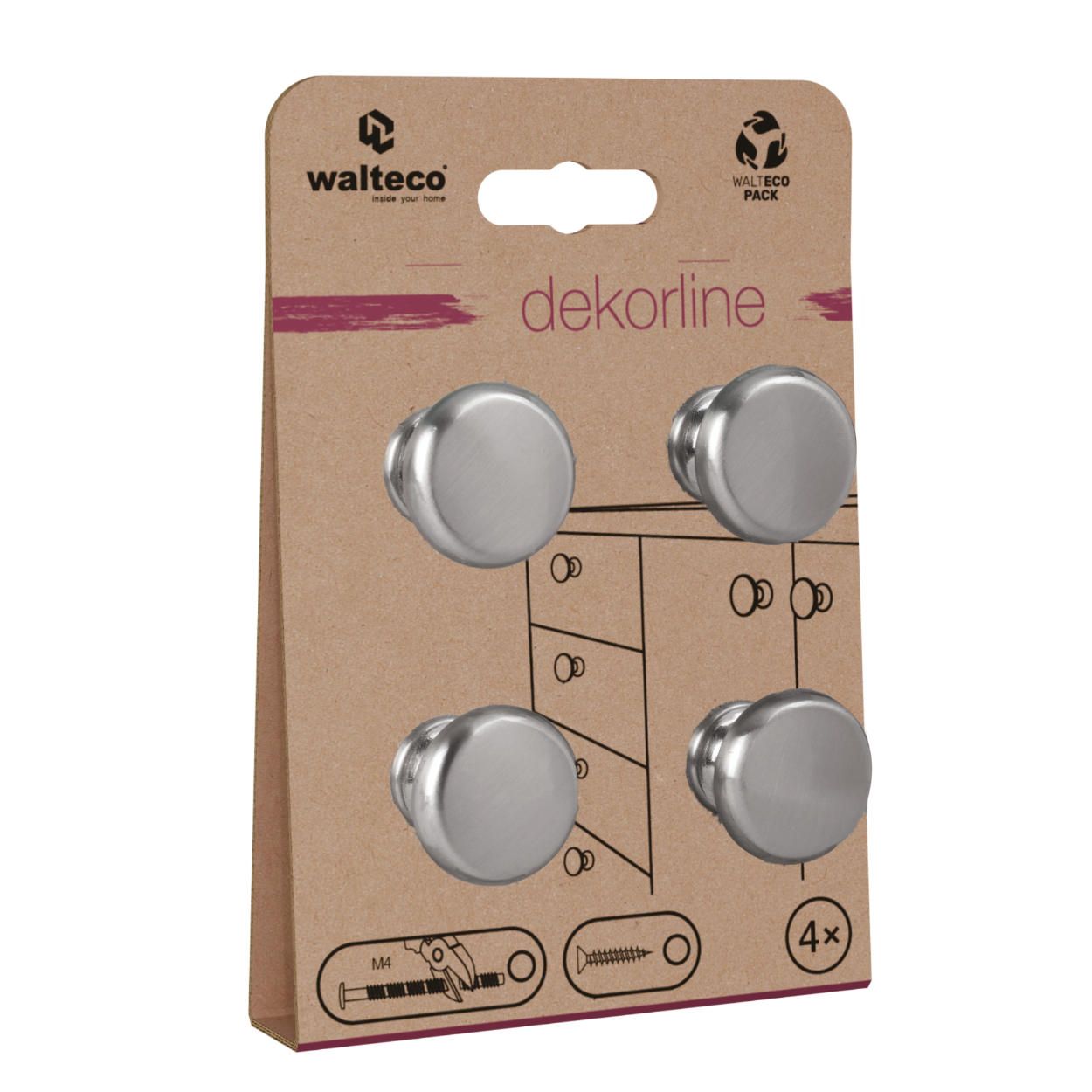 Set of Knobs Brushed - Nickel 4 Pack