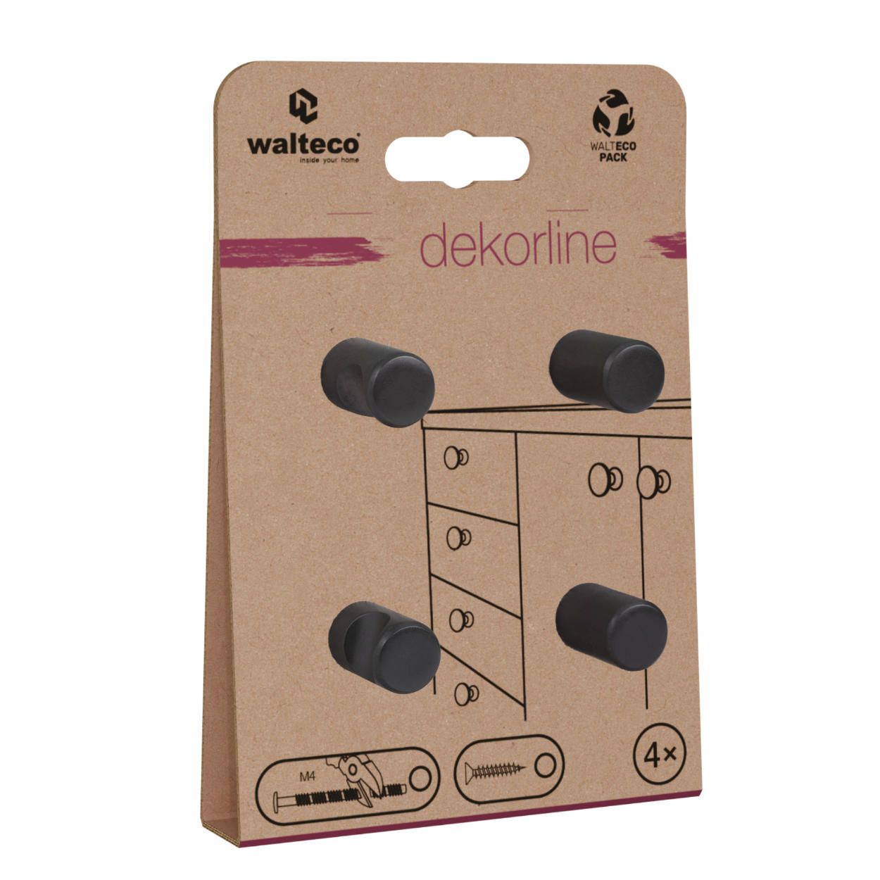 Venlo Set of Knobs Black 4 Pack