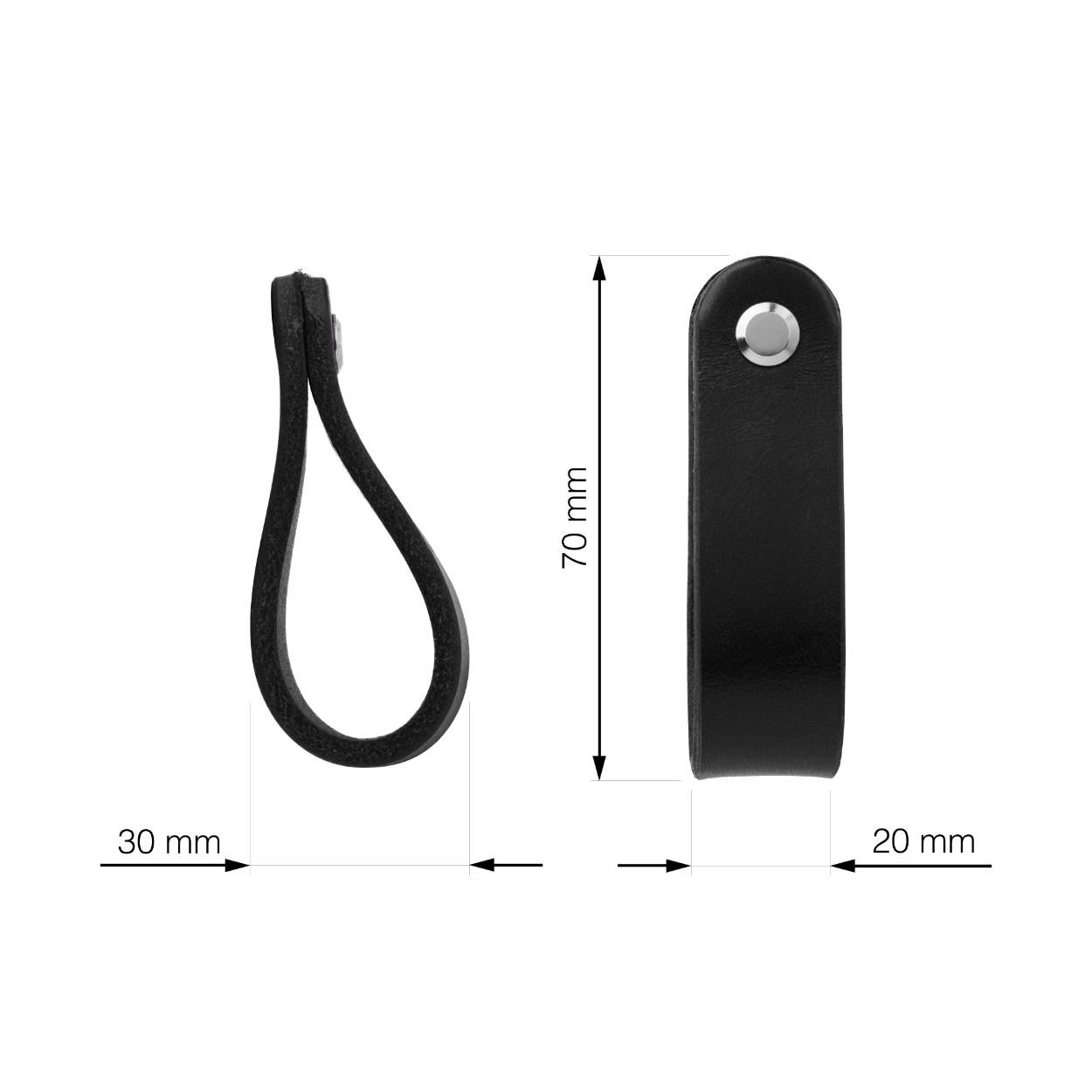 Tolga Leather Knob Black