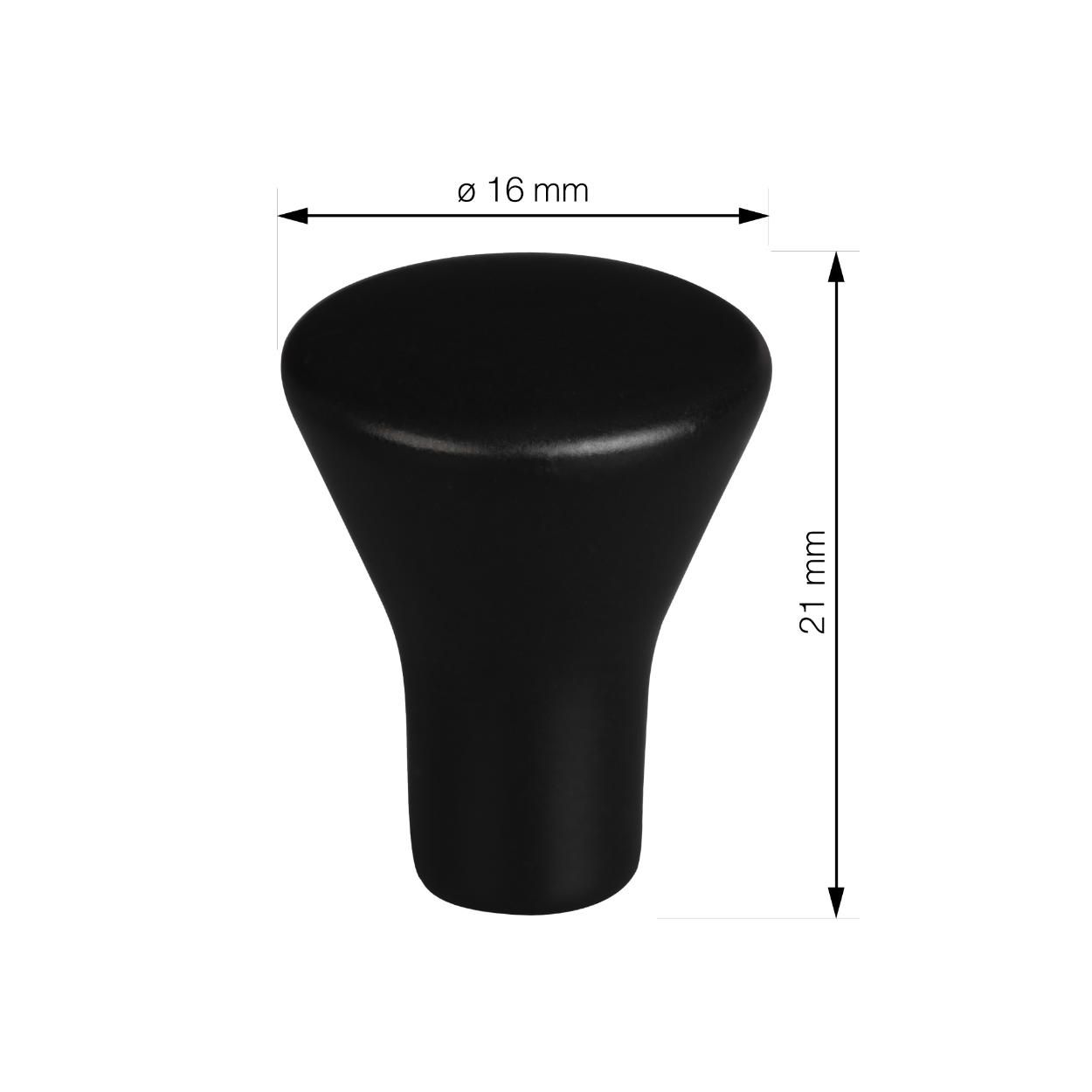 Tuscon Knob - Matt Black 16x21mm