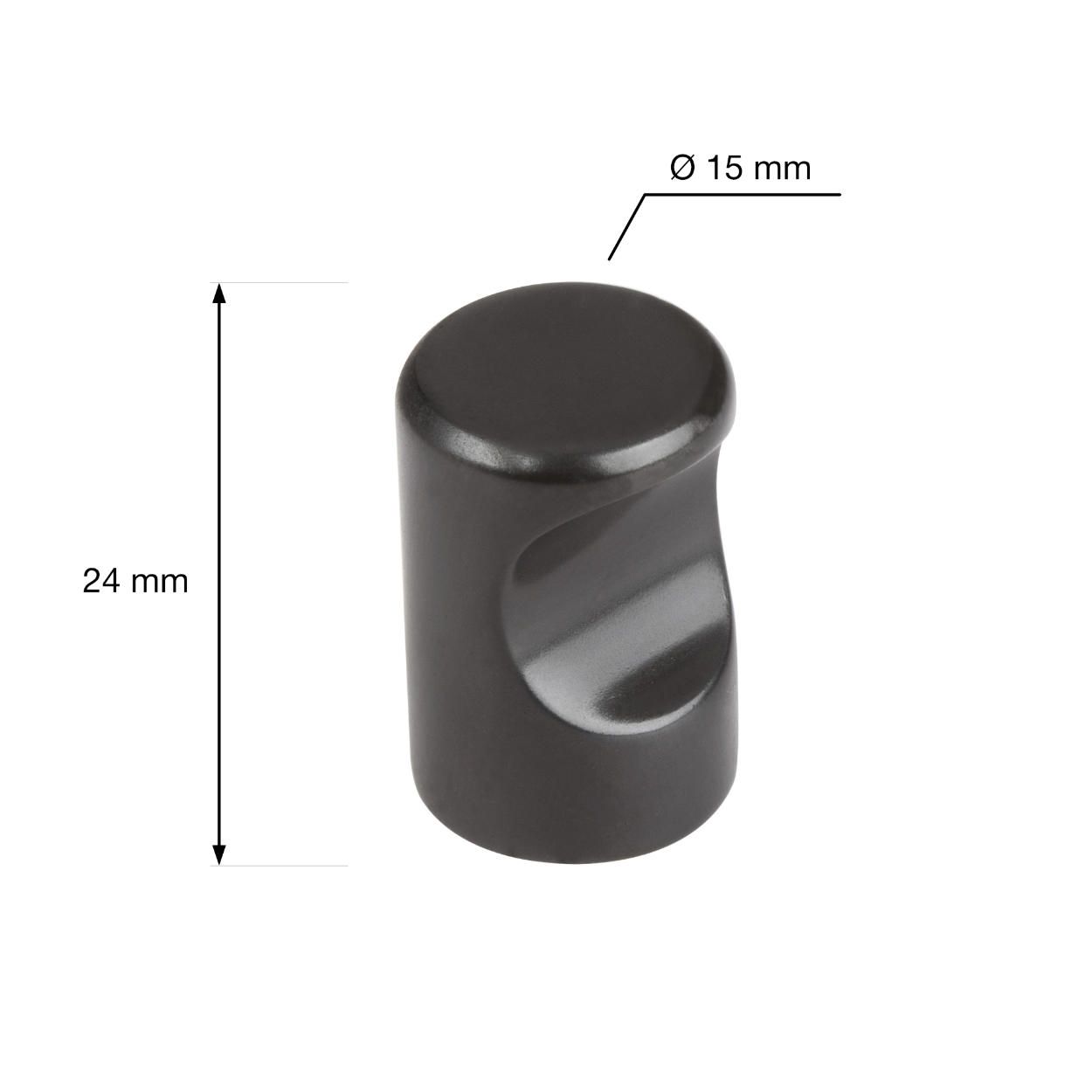 Venlo Knob - Black 15x24mm