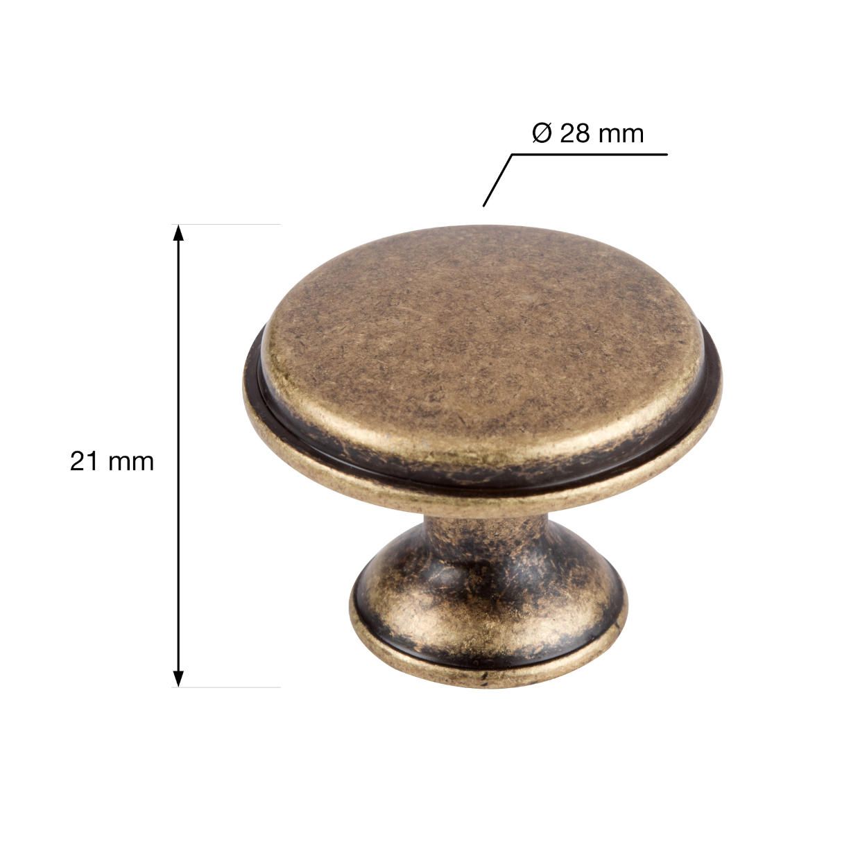 Mali Knob Antique Brass 28mm