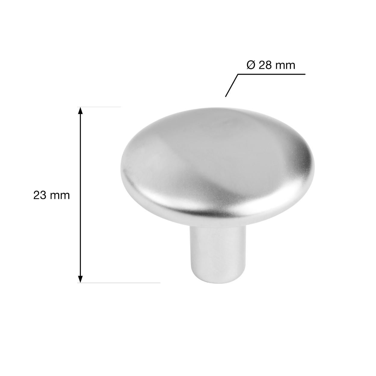 Zamora Knob Matt Chrome 28mm