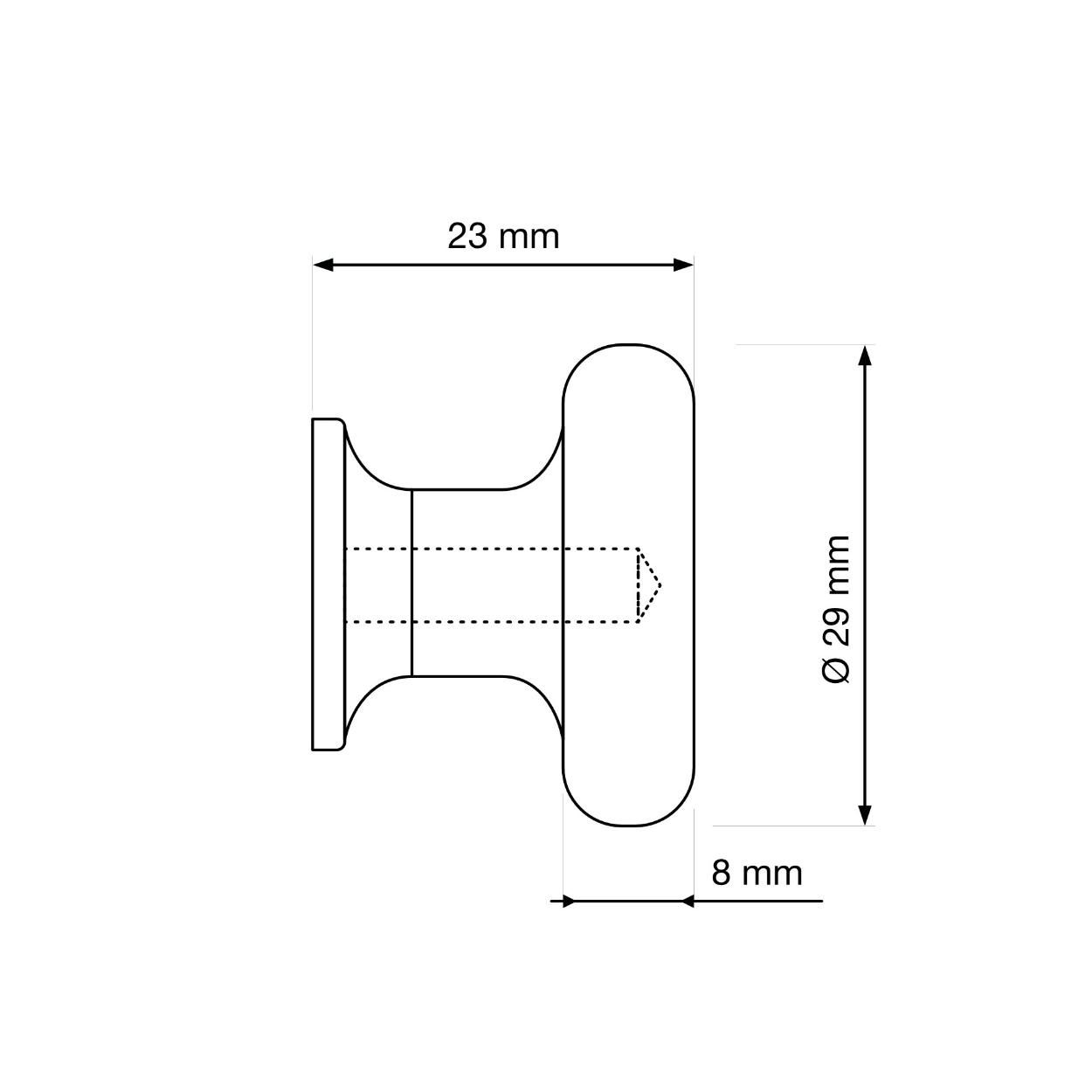 Tosca Knob Matt Chrome 29mm