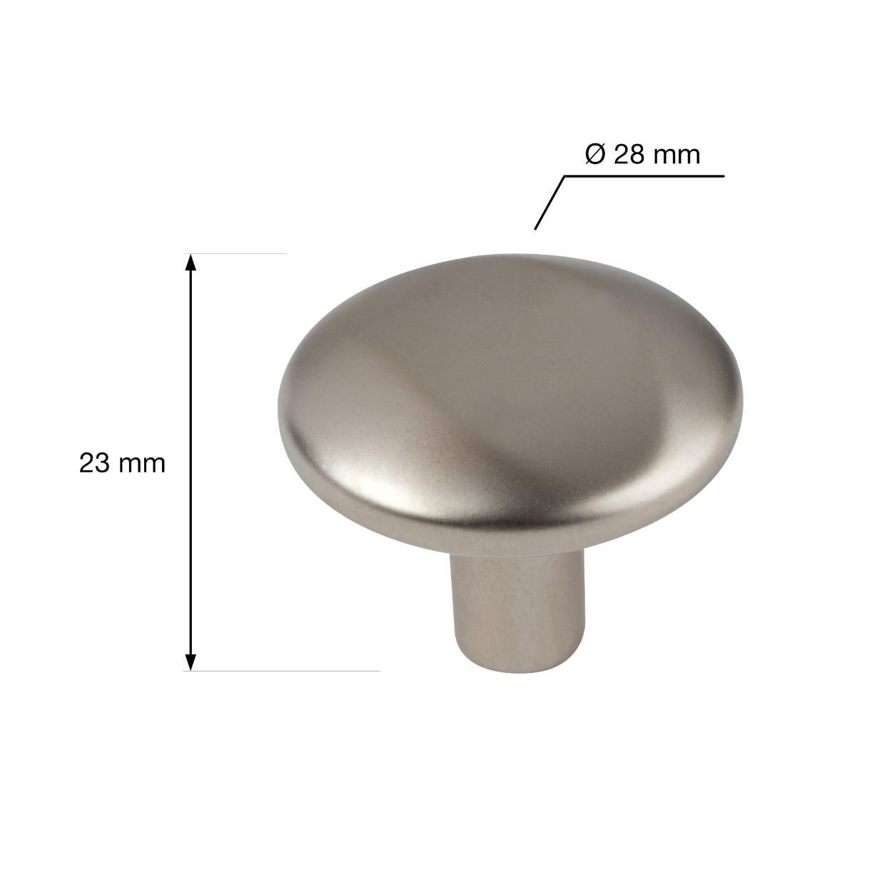 Zamora Knob Matt Nickel 28mm