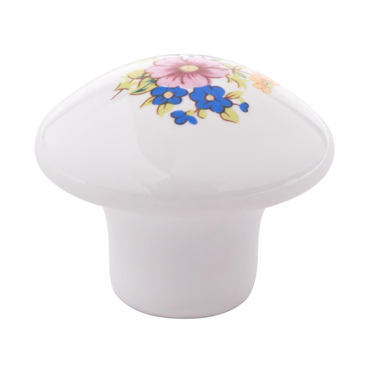 Flowers Knob Porcelain White 35mm