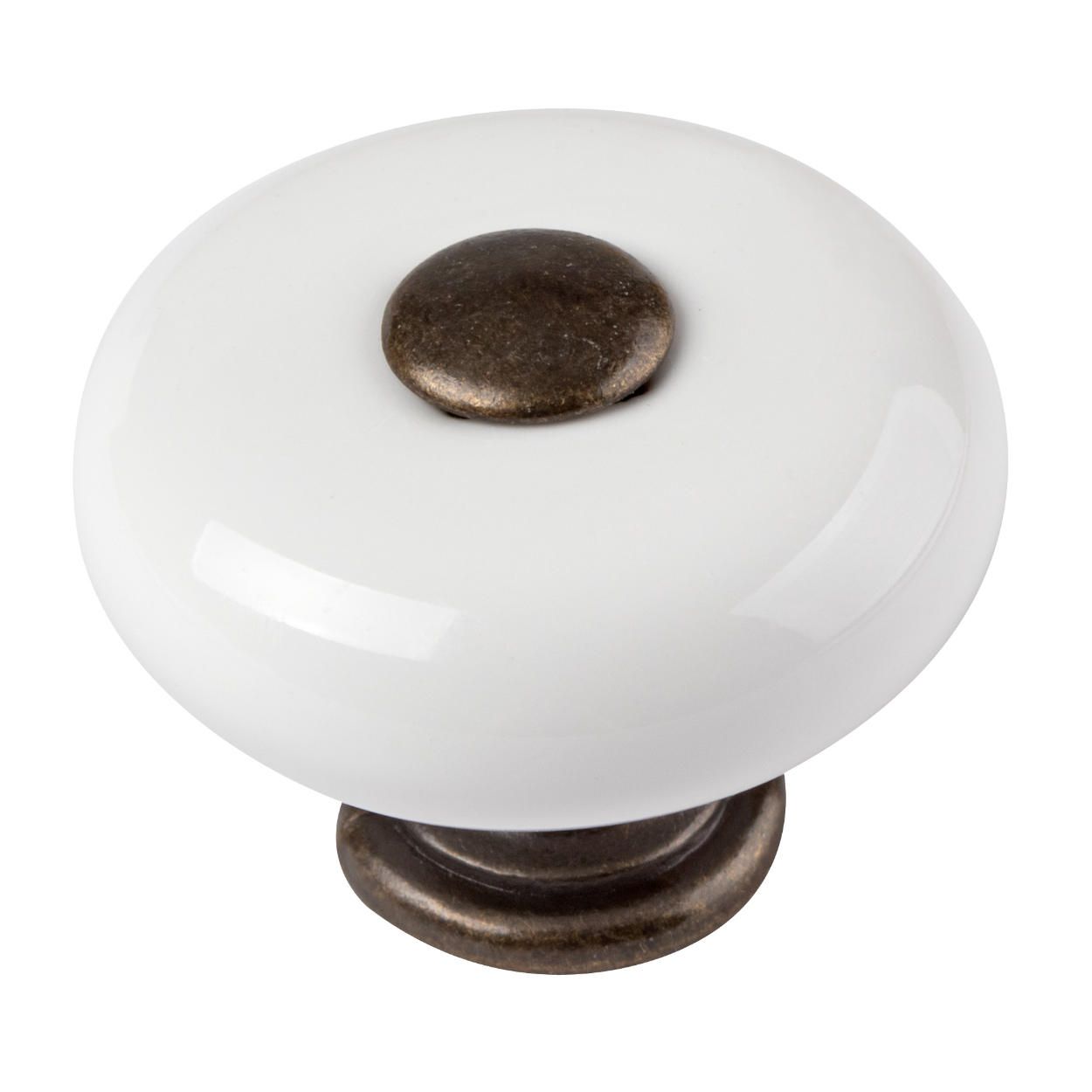 Knob White and Antique 33mm