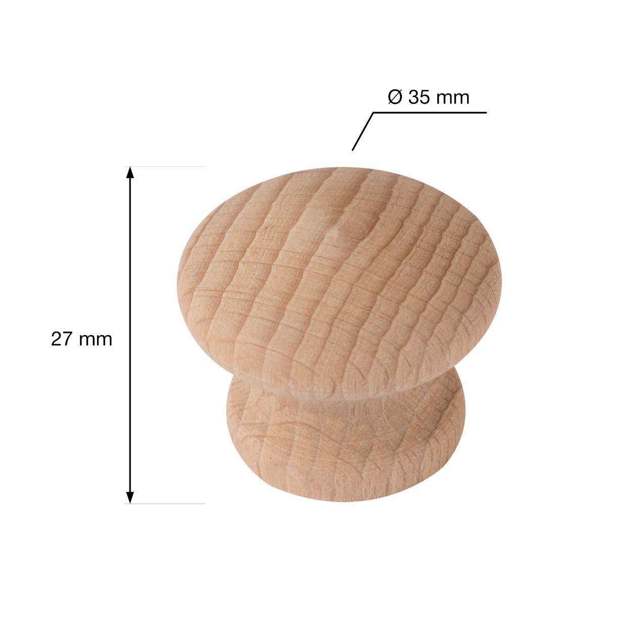 Humberto Knob Natural Beech 35mm