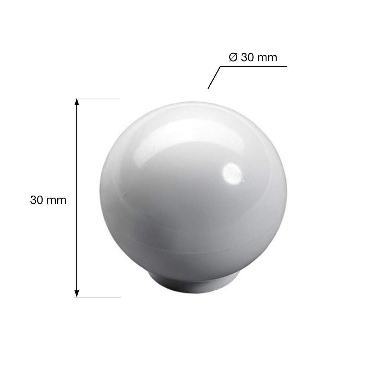 Rotan Plastic Knob White