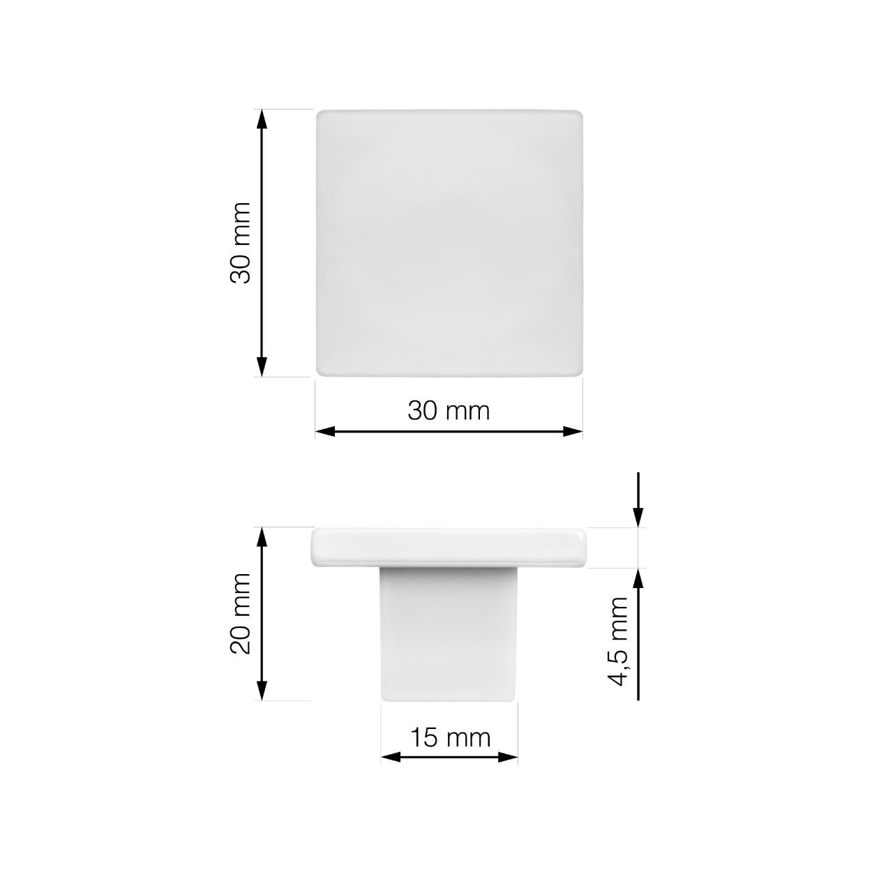 Arca Plastic Knob - White 30x30mm
