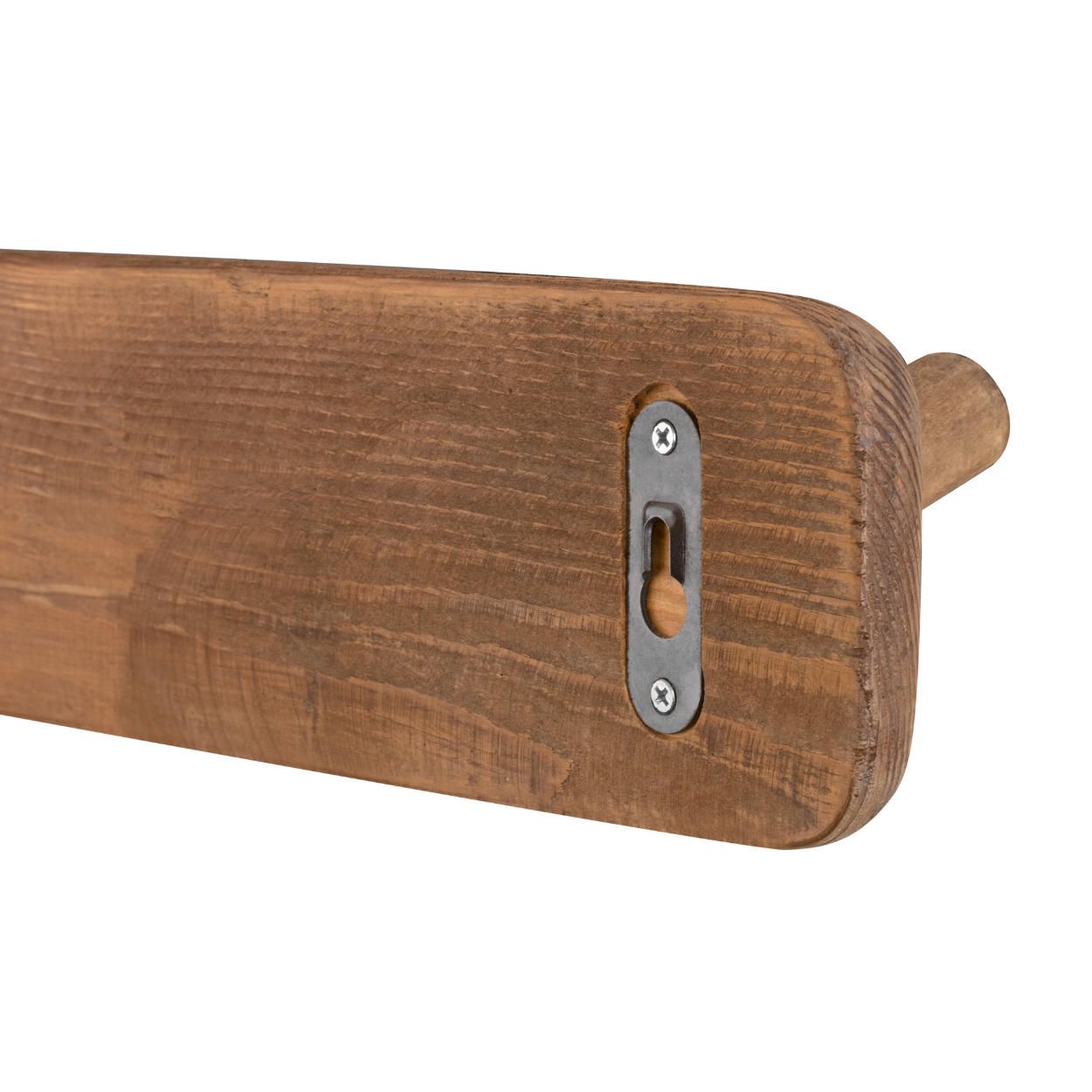 3 Hook Rail 525x100mm - Recycled Pine