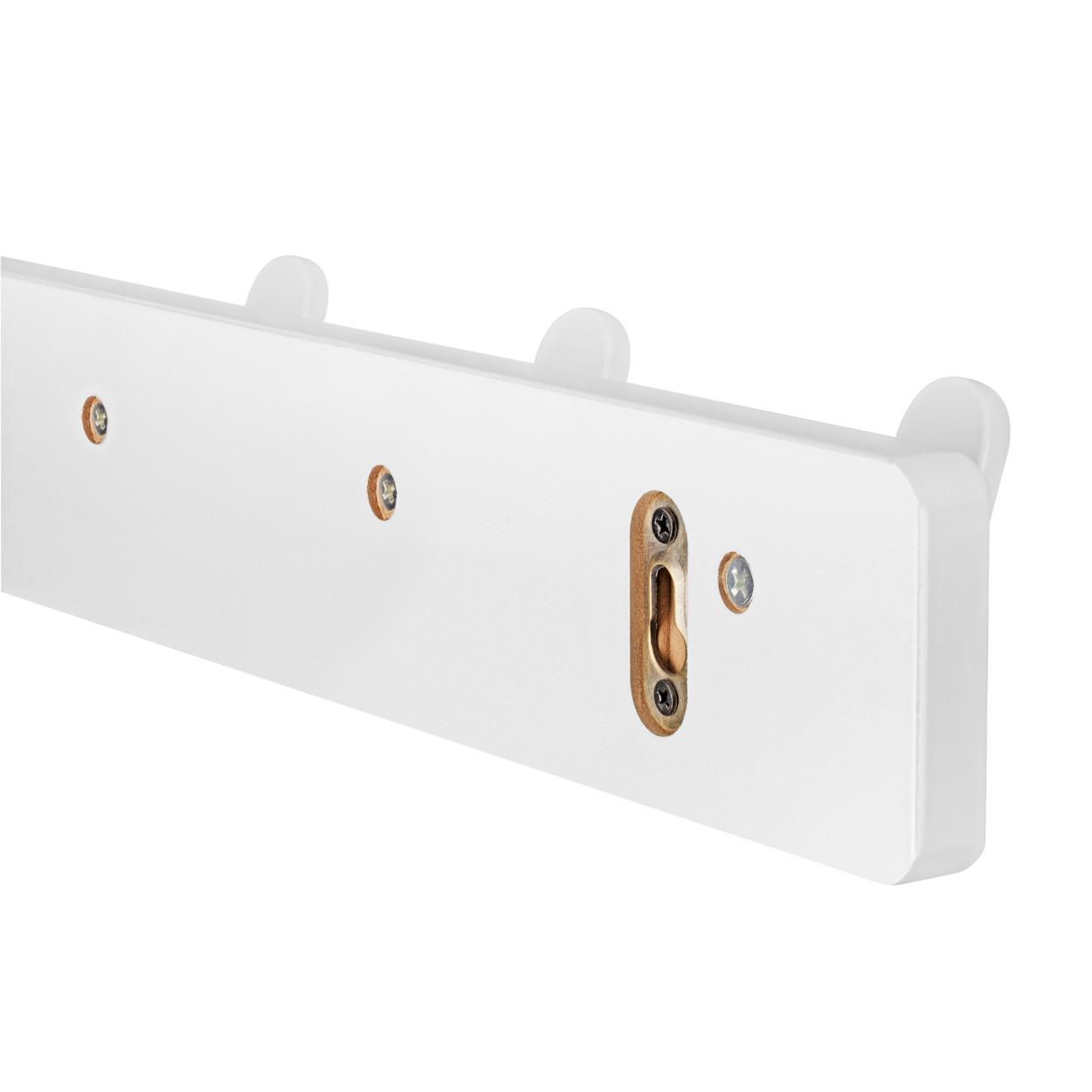 5 Hook Rail MDF & White - 550x70mm