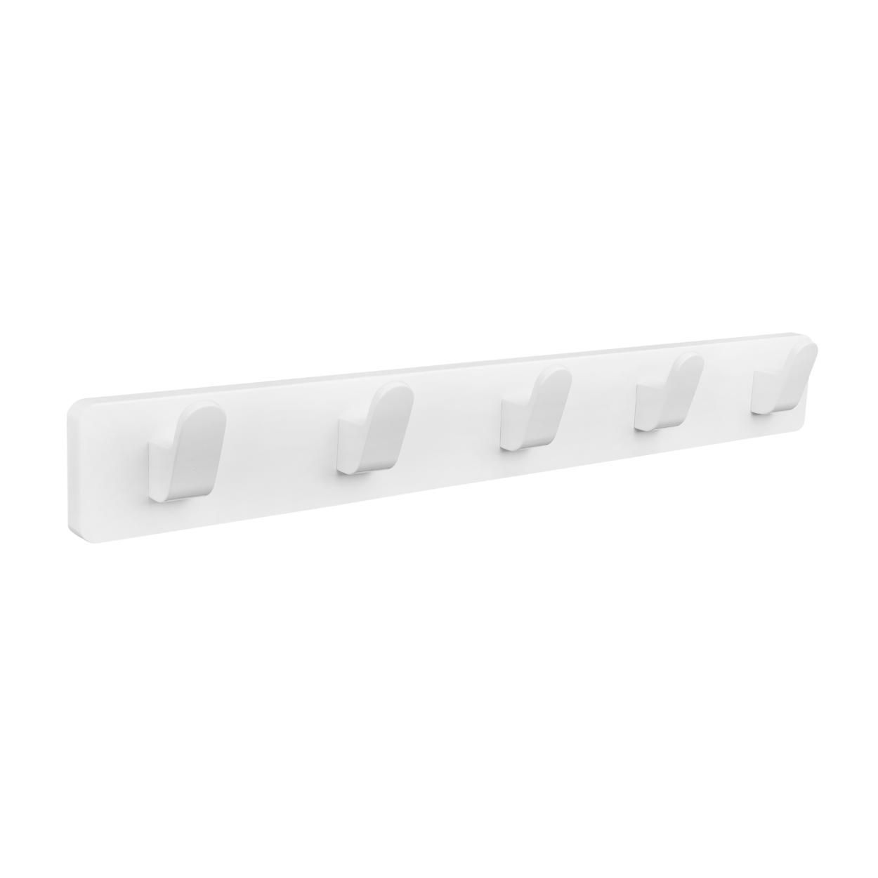 5 Hook Rail MDF & White - 550x70mm