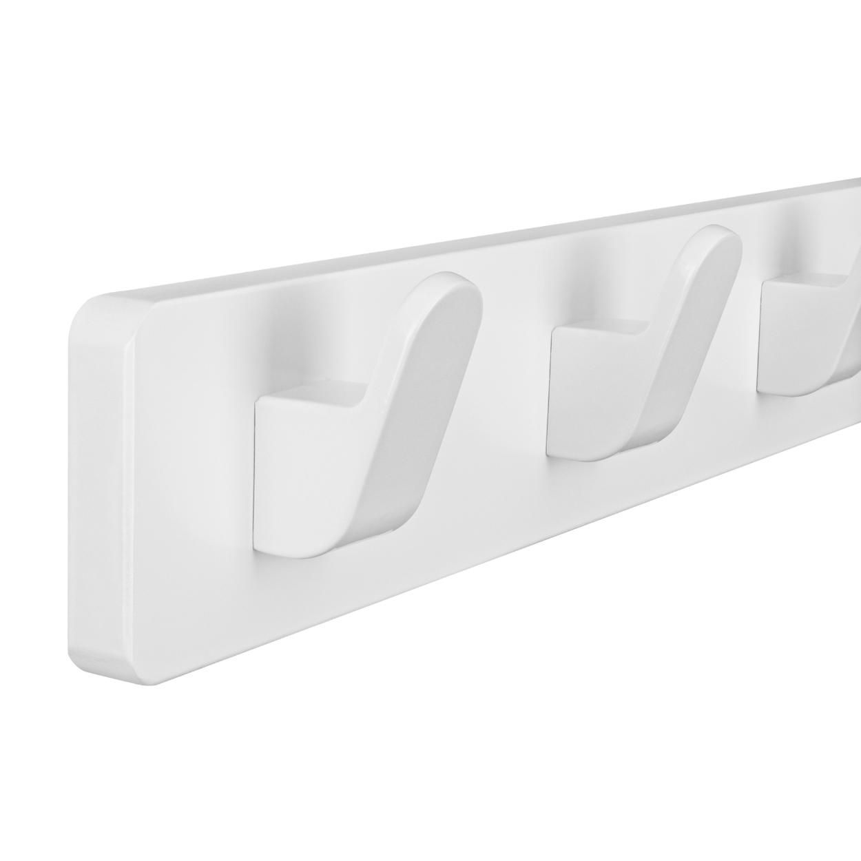 5 Hook Rail MDF & White - 550x70mm