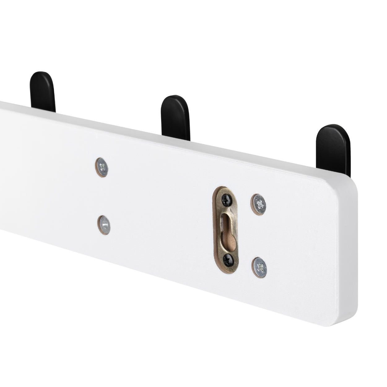 5 Hook Rail MDF & Matt Black - 550x70mm