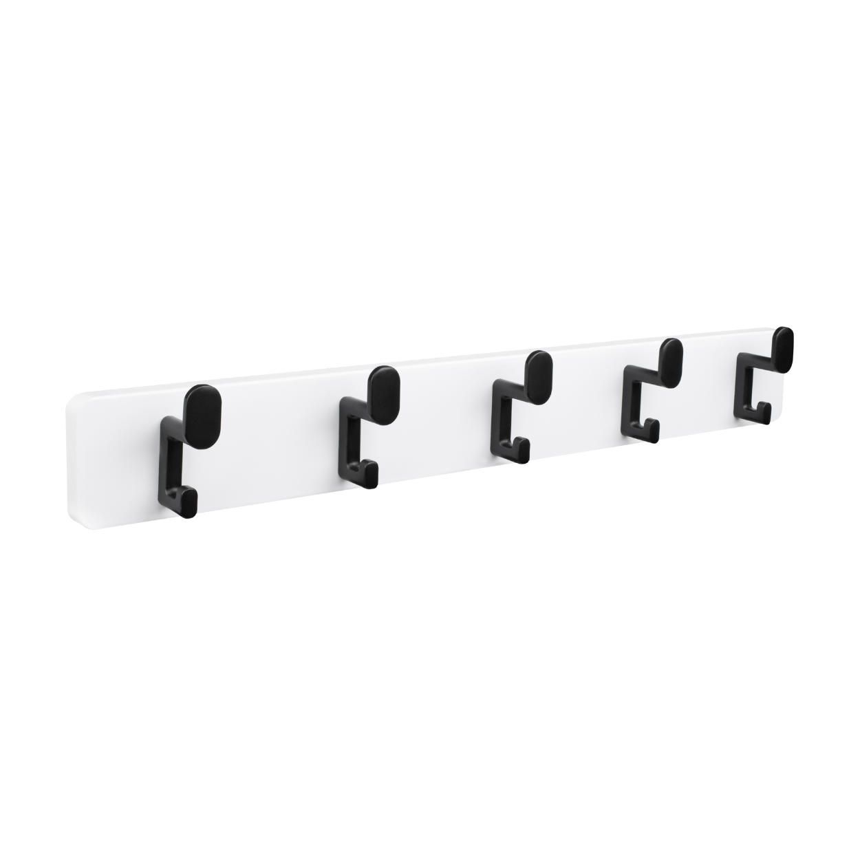 5 Hook Rail MDF & Matt Black - 550x70mm
