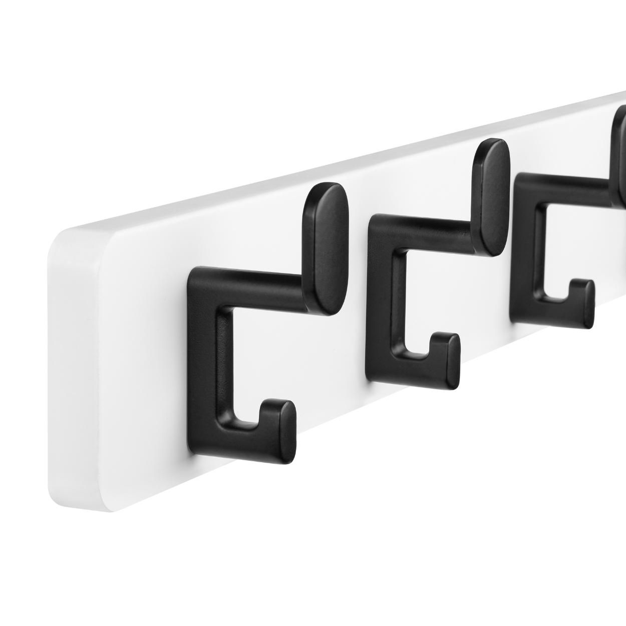5 Hook Rail MDF & Matt Black - 550x70mm