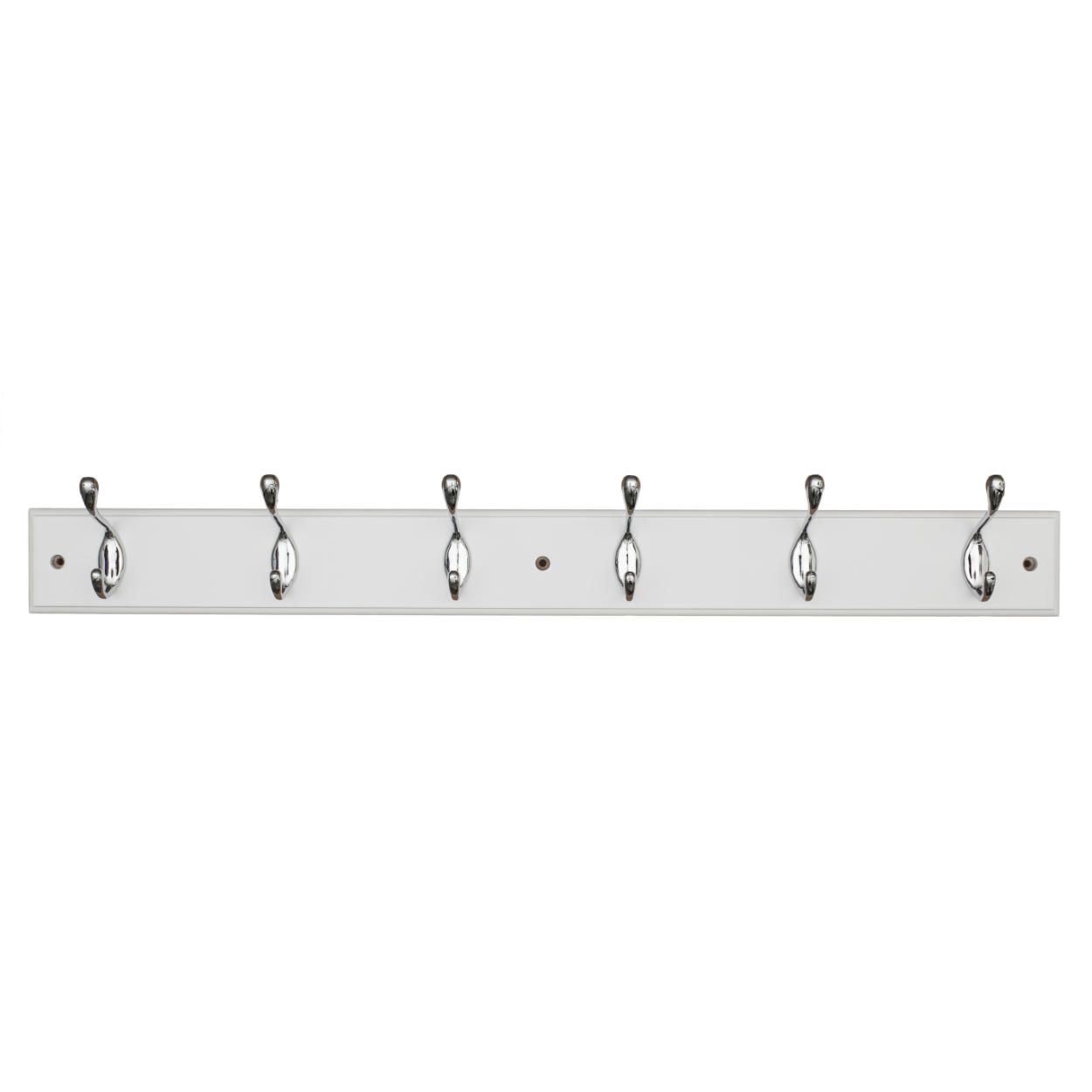 6 Hook Rail MDF & Polished Chrome - 450x70mm