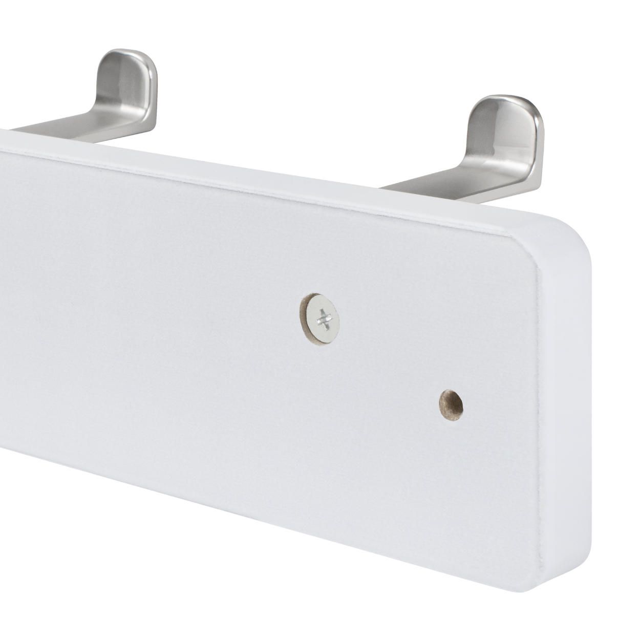 4 Hook Rail MDF White & Satin Nickel 450x70mm