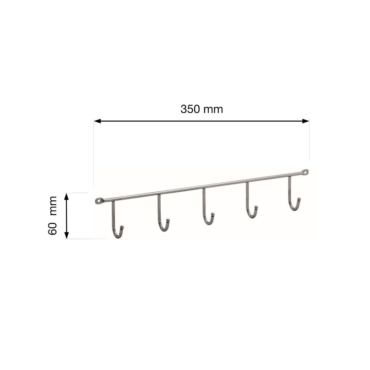 5 Hook Chrome Hook Rail