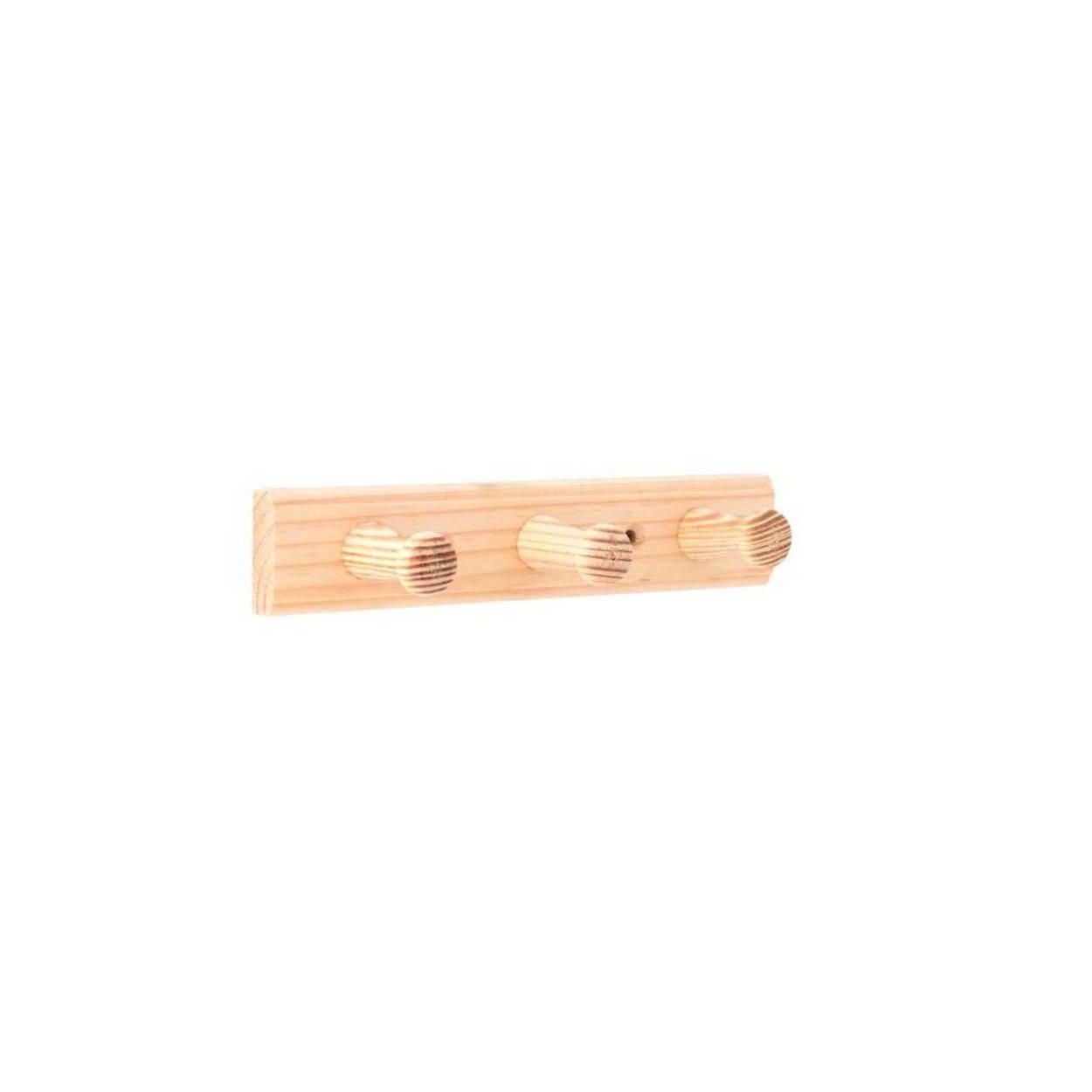 3 Hook Rail Pine 180x35mm