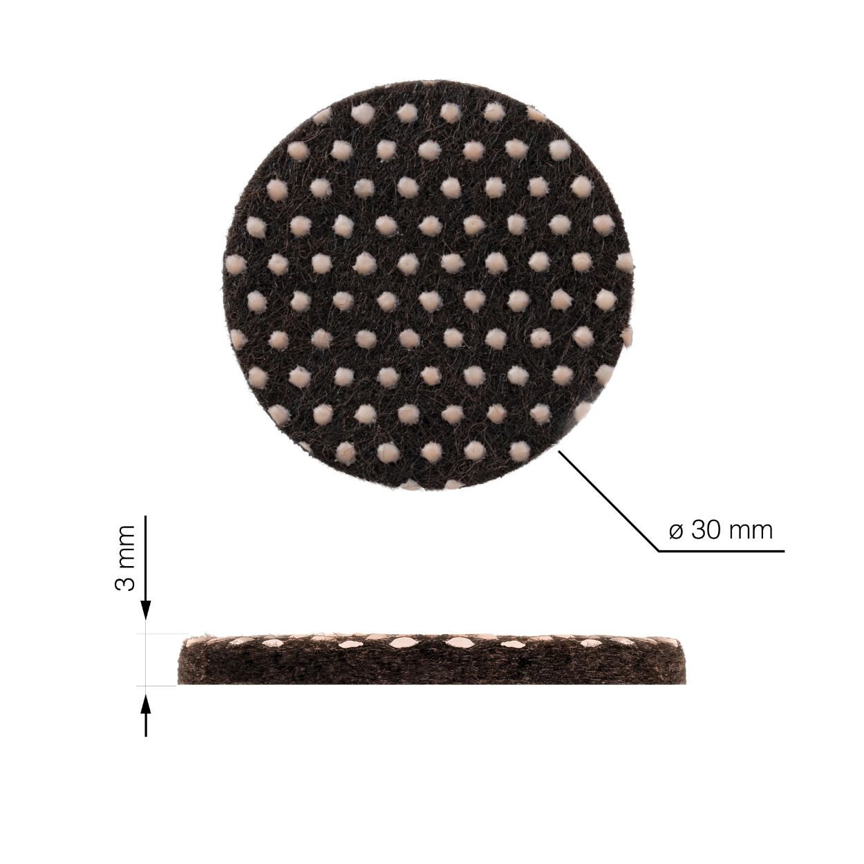 Felt Pad Non Slip Dots Brown - 8 Pack