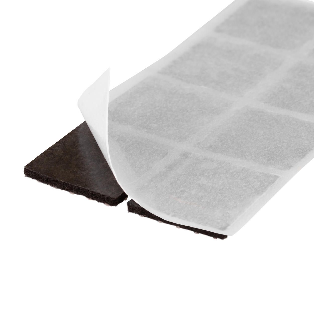 Square Felt Pads with Non Slip Dots Brown 8 Pack