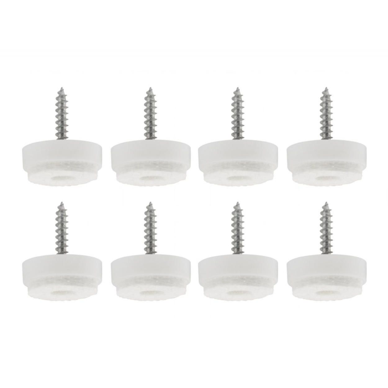 Felt Gliders with Screw White 8 Pack