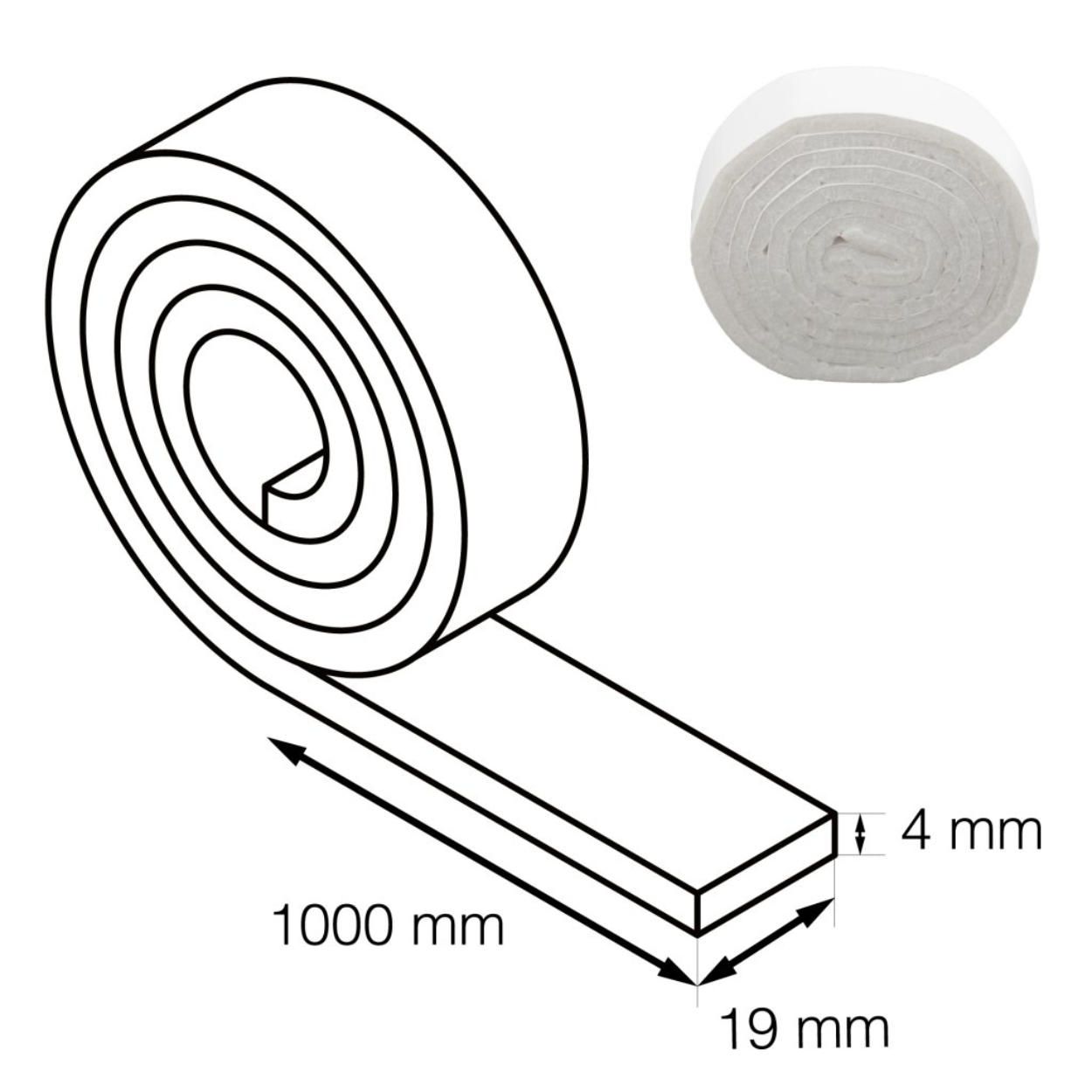 Felt Tape White 19x1000mm