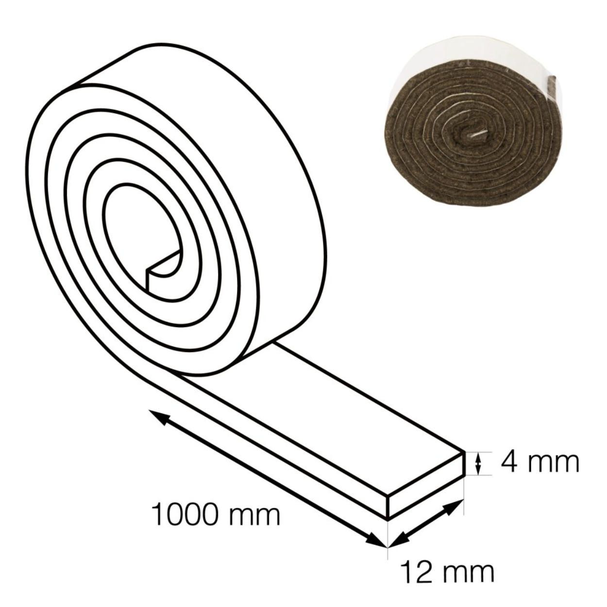 Felt Tape Brown 19x1000mm