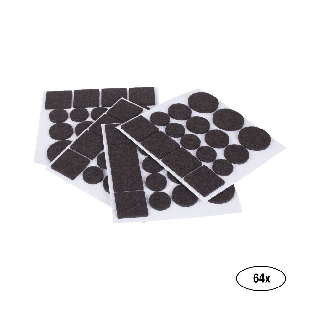 Felt Pads Brown 64 Pieces