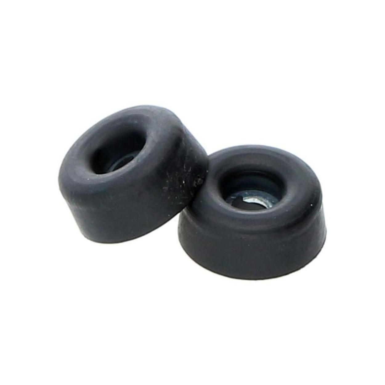 Plastic Round Door Stop Black 20x10mm 2Pk