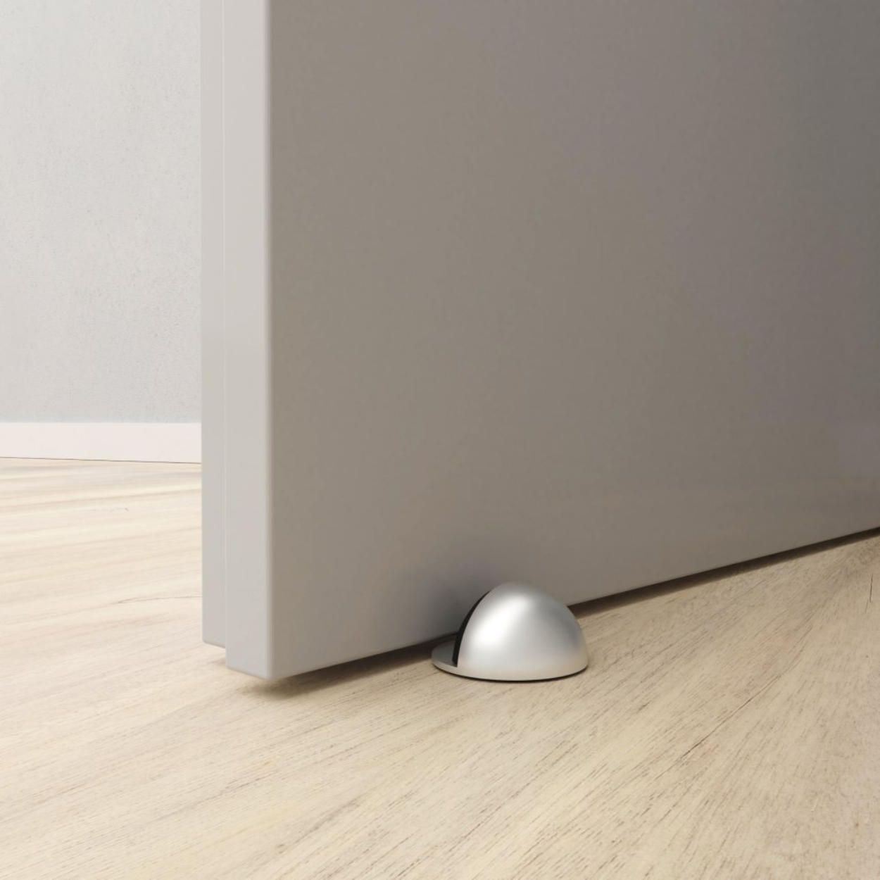 Self Adhesive Door Stop Matt Chrome 45x25mm