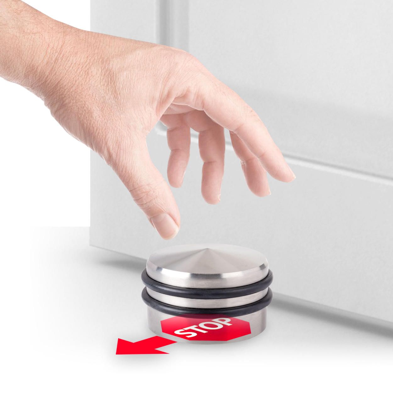 Door Stop Brushed Stainless Steel 63x41mm