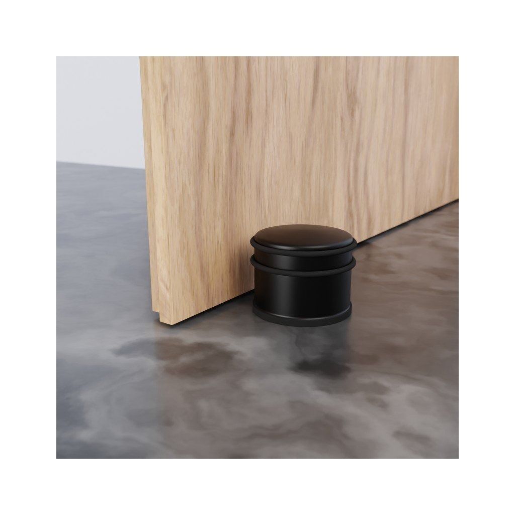 Door Stop Black Stainless Steel 90x75mm