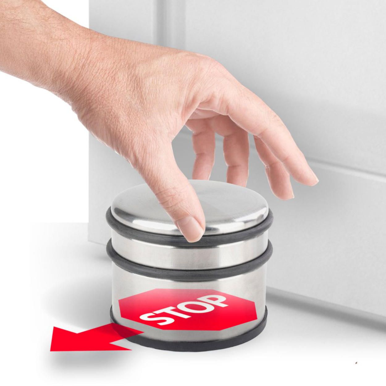 Door Stop Brushed Stainless Steel 90x75mm