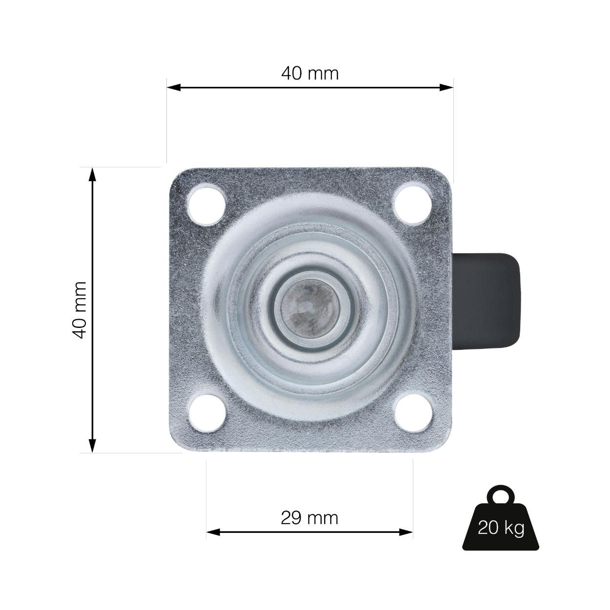 Swivel Castor Wheel with Plate 30mm
