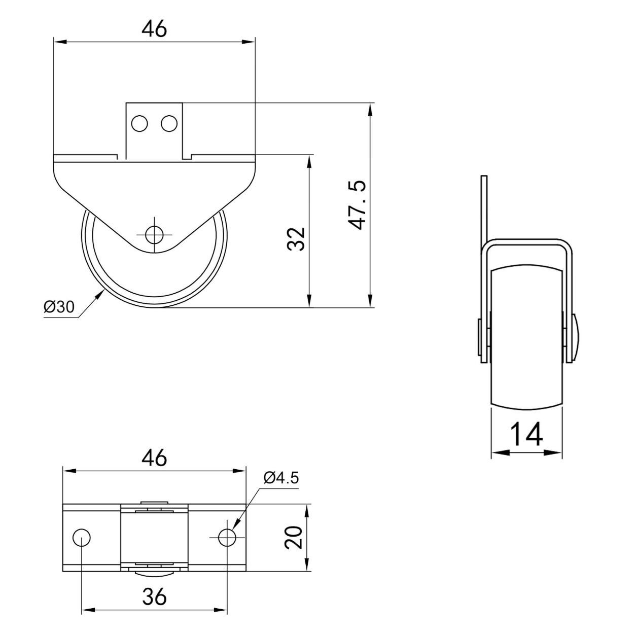 Castor Wheel for Soft Floor 30mm