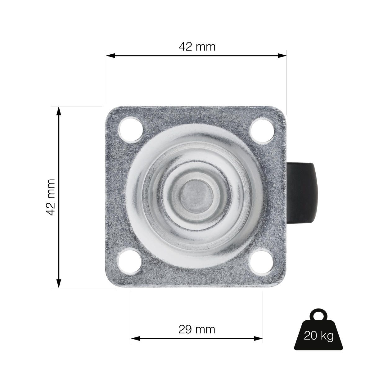 Swivel Castor with Plate 30mm