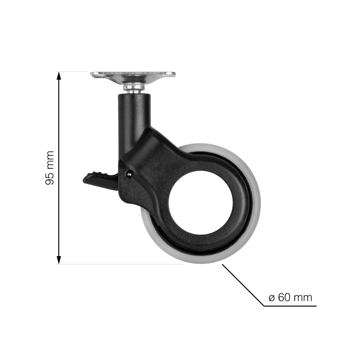 Swivel Castor Wheel with Brake 60mm